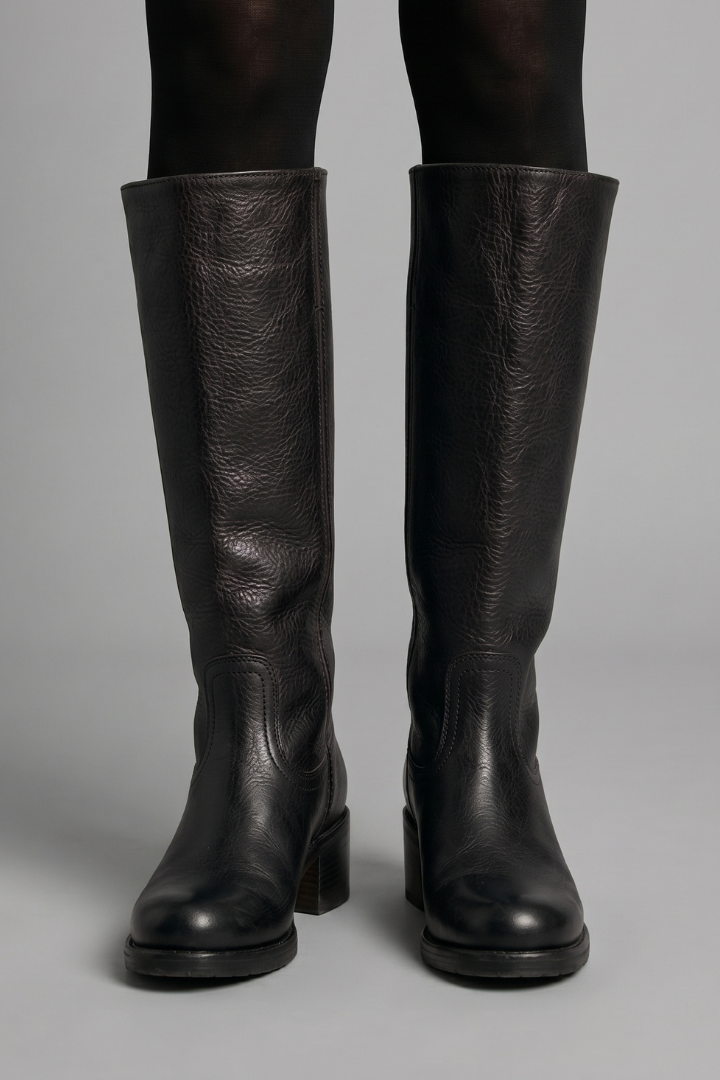 Botas ortopédicas femininas cano médio salto bloco biqueira redonda