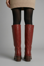 Botas ortopédicas femininas cano médio salto bloco biqueira redonda
