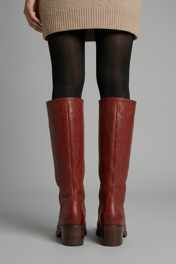Botas ortopédicas femininas cano médio salto bloco biqueira redonda