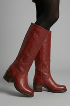 Botas ortopédicas femininas cano médio salto bloco biqueira redonda