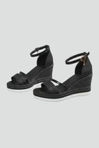 Sandálias ortopédicas femininas almofadadas slip-on biqueira aberta plataforma baixa