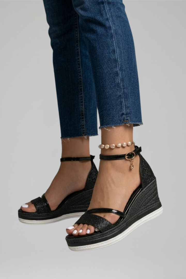 Sandálias ortopédicas femininas almofadadas slip-on biqueira aberta plataforma baixa