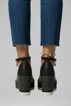 Sandálias ortopédicas femininas almofadadas slip-on biqueira aberta plataforma baixa