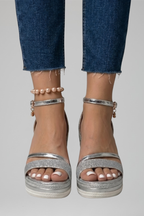 Sandálias ortopédicas femininas almofadadas slip-on biqueira aberta plataforma baixa