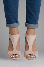 Sandálias ortopédicas femininas bico aberto salto médio slip-on