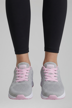 Sapatilhas ortopédicas femininas para caminhada com atacadores e malha respirável