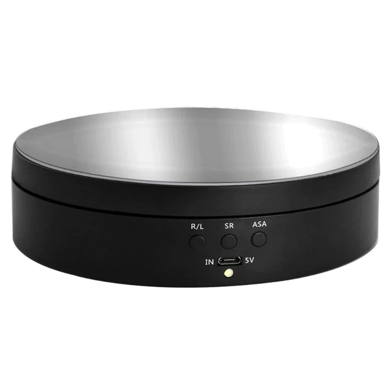 Base giratória elétrica 360° com velocidade ajustável para fotografia de produto