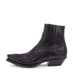 Botins femininos couro estilo western acima do tornozelo