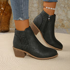 Botas femininas respiráveis com suporte e fecho zipper lateral