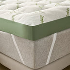 Topper de colchão king size bambu viscose com suporte lombar e efeito refrescante