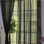 Cortinas de voile floral semitransparentes 200x100cm com ilhós, 2 painéis decorativos