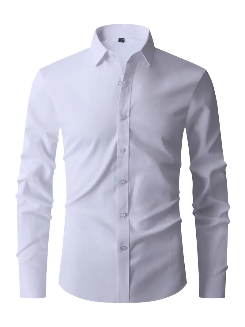 Camisa slim fit masculina com botões e gola clássica