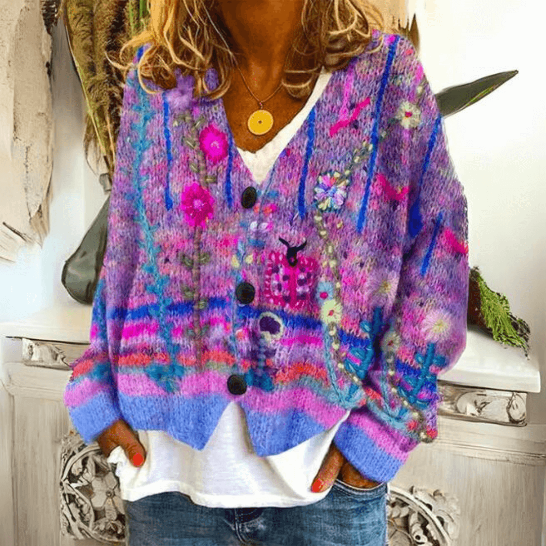 Cardigan tricot caxemira feminino oversized corte relaxado frente aberta