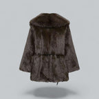 Casaco midi feminino com cinto, corte elegante para o inverno