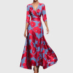 Vestido feminino manga longa alfaiataria corte ajustado comprimento longo