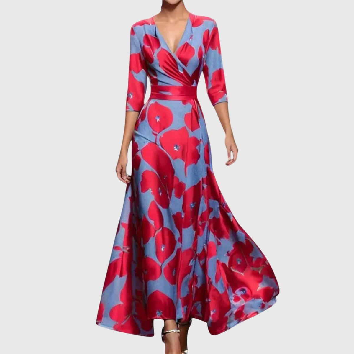 Vestido feminino manga longa alfaiataria corte ajustado comprimento longo