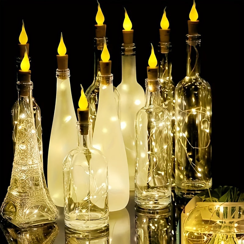 Luzes LED para garrafas a pilhas, decoração de Natal e festas, conjunto 10 peças
