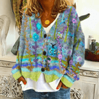 Cardigan tricot caxemira feminino oversized corte relaxado frente aberta