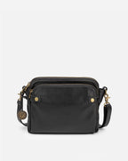 Bolsa crossbody couro tiracolo com fecho zíper e alça ajustável