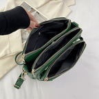 Bolsa crossbody couro tiracolo com fecho zíper e alça ajustável