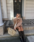 Casaco oversize de lã feminino para inverno corte moderno e confortável