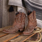 Botas cowboy couro femininas bordadas estilo western