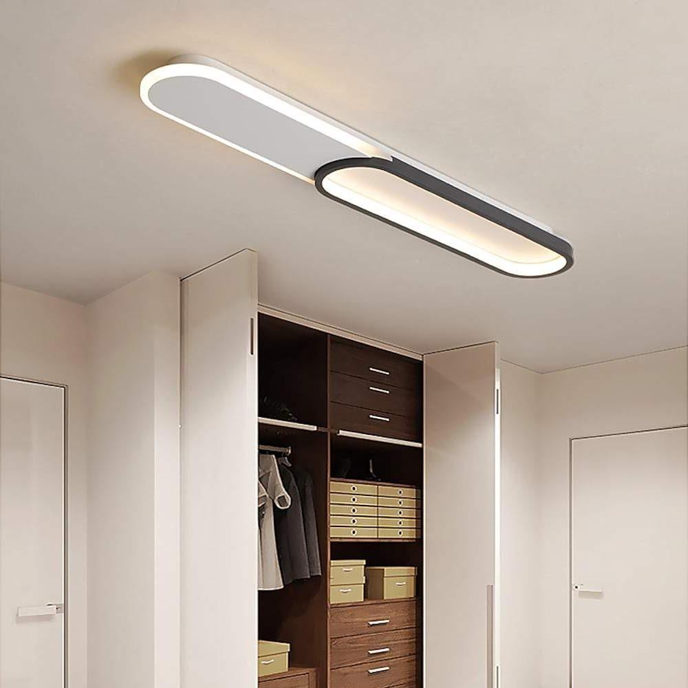 Luminária de teto LED retangular minimalista kit 2 unidades em metal