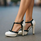 Scarpin salto alto elegante feminino bico alongado sola antiderrapante