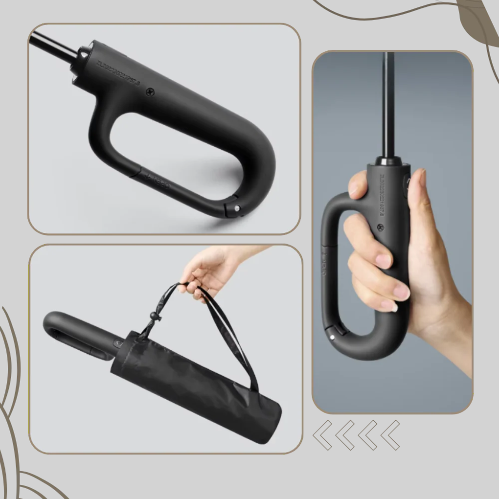 Guarda-chuva automático dobrável com dossel 105cm e cabo em gancho