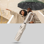 Guarda-chuva automático dobrável com dossel 105cm e cabo em gancho