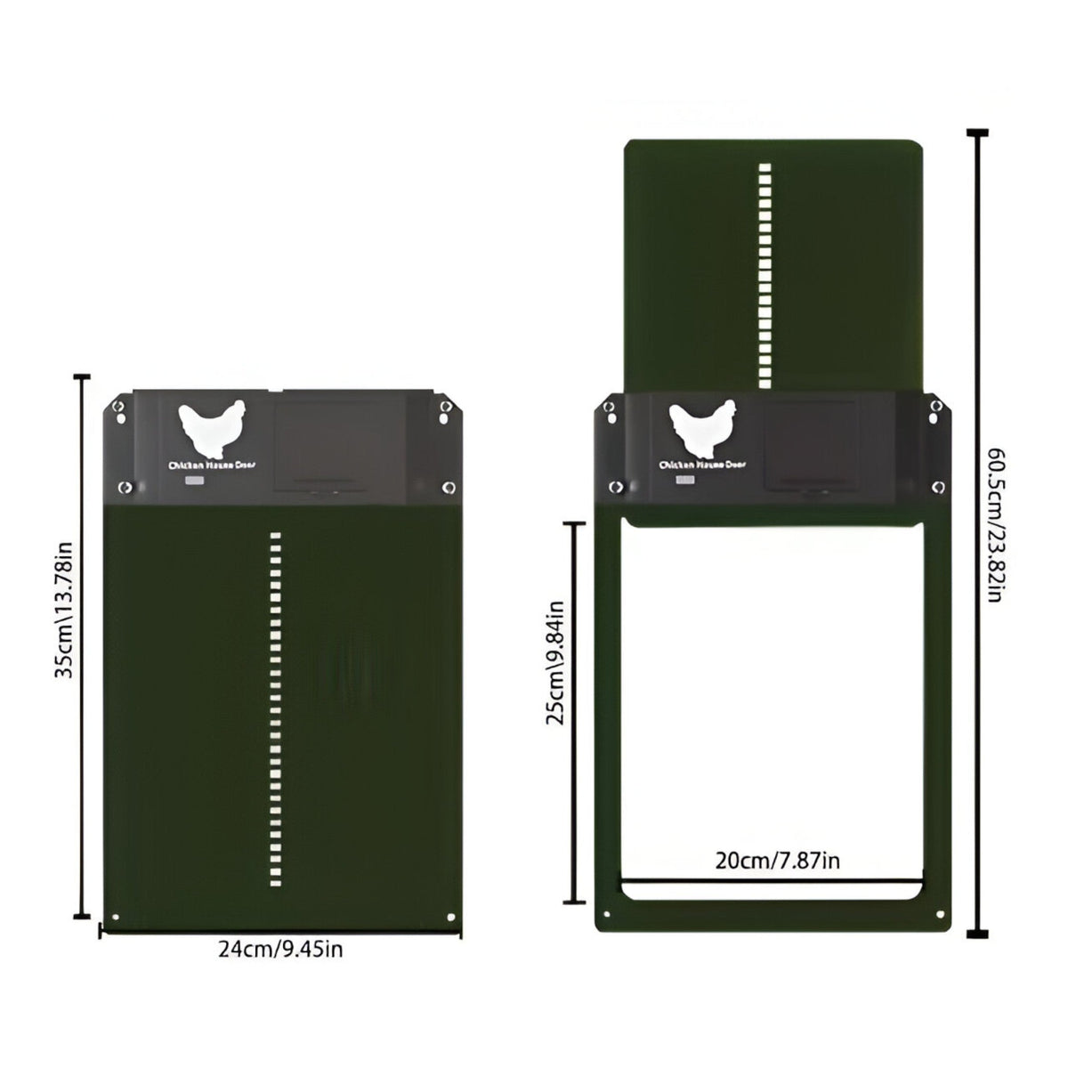 Porta automática para galinheiro com sensor de luz, resistente às intempéries