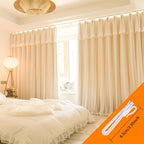 Cortinas blackout estilo princesa francês para quarto e sala, 2 peças com ganchos e argolas