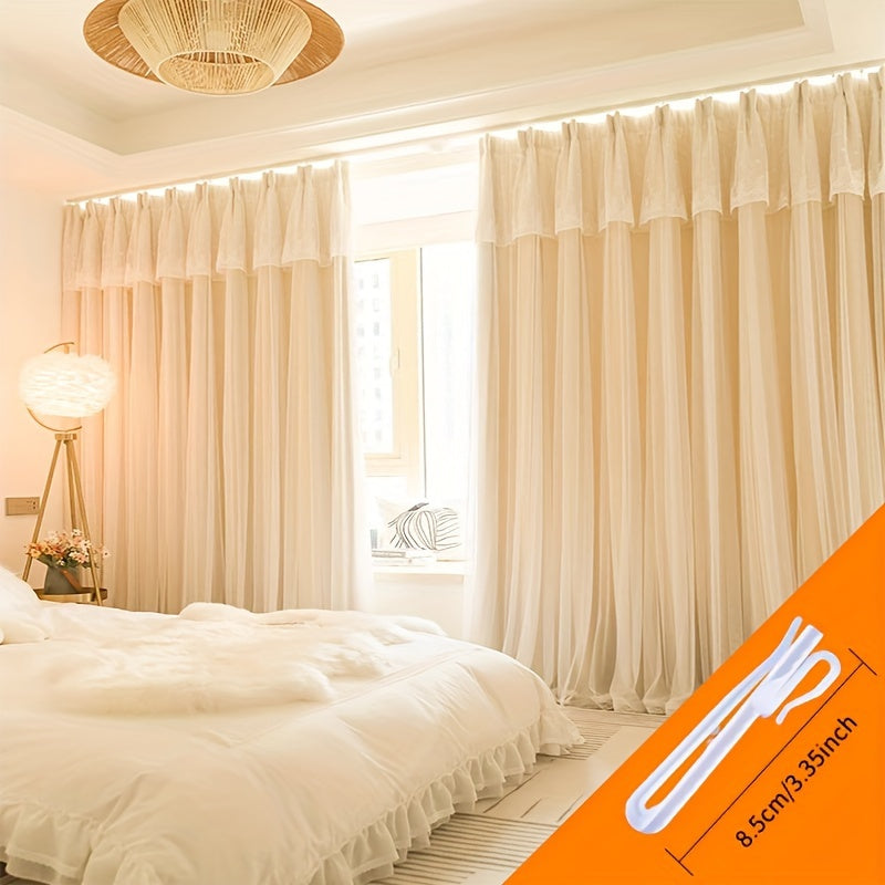 Cortinas blackout estilo princesa francês para quarto e sala, 2 peças com ganchos e argolas