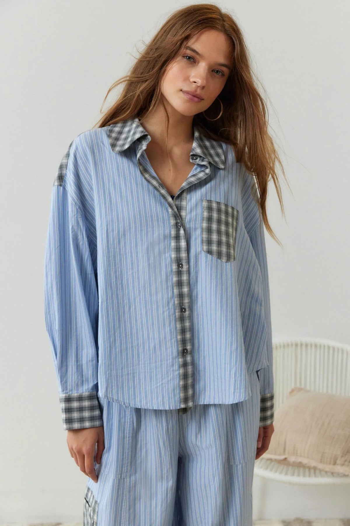 Conjunto pijama feminino 2 peças algodão macio elástico