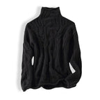 Camisola tricot cabo gola alta feminina corte relaxed