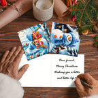 Kit de pintura diamante DIY com 12 cartões de Natal e aniversário, designs de boneco de neve e rena
