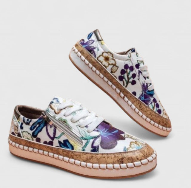 Sapatos ortopédicos femininos slip-on com suporte de arco e calcanhar