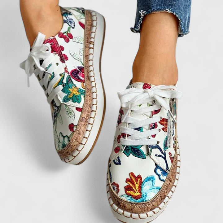 Sapatos ortopédicos femininos slip-on com suporte de arco e calcanhar
