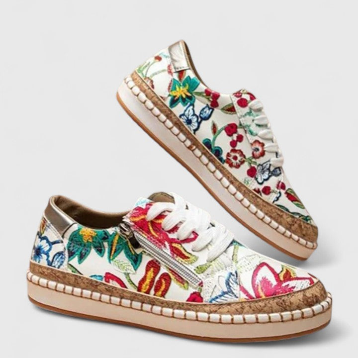 Sapatos ortopédicos femininos slip-on com suporte de arco e calcanhar