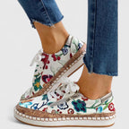 Sapatos ortopédicos femininos slip-on com suporte de arco e calcanhar