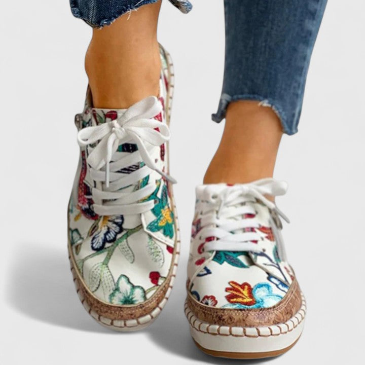 Sapatos ortopédicos femininos slip-on com suporte de arco e calcanhar