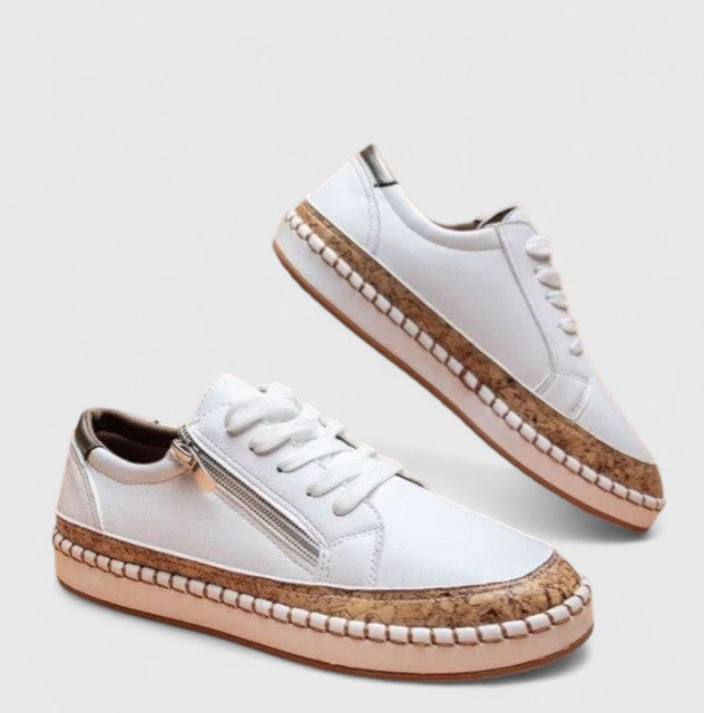 Sapatos ortopédicos femininos slip-on com suporte de arco e calcanhar