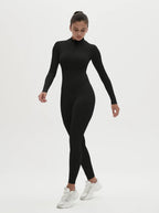 Macacão de inverno feminino com forro fleece e tecido superstretch