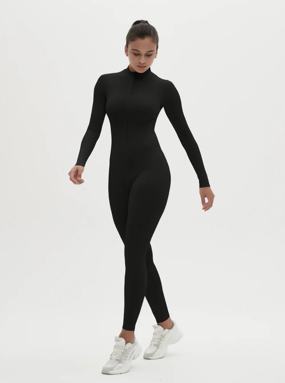 Macacão de inverno feminino com forro fleece e tecido superstretch