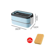 Lunchbox bento aço inoxidável 2 camadas, organizada e compacta