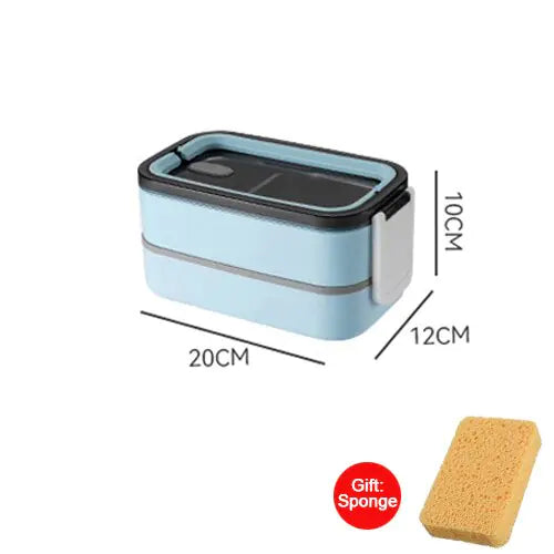 Lunchbox bento aço inoxidável 2 camadas, organizada e compacta