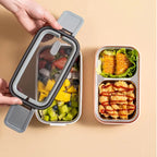 Lunchbox bento aço inoxidável 2 camadas, organizada e compacta