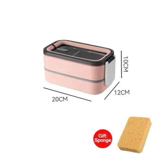 Lunchbox bento aço inoxidável 2 camadas, organizada e compacta