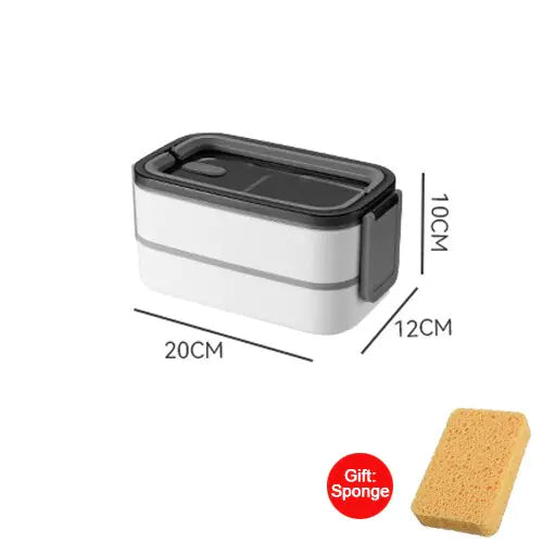 Lunchbox bento aço inoxidável 2 camadas, organizada e compacta