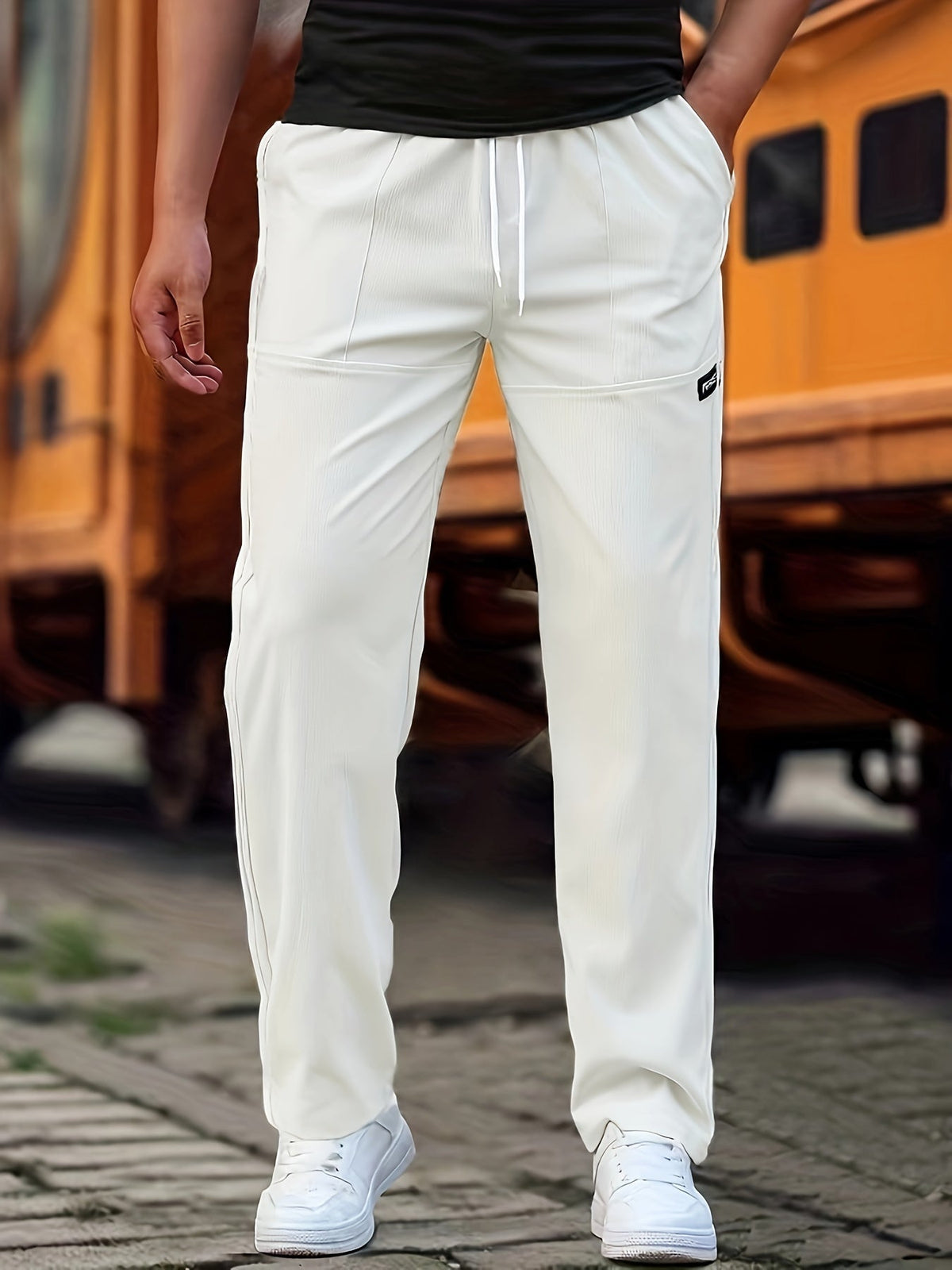 Calças homem algodão jogger confortáveis corte moderno